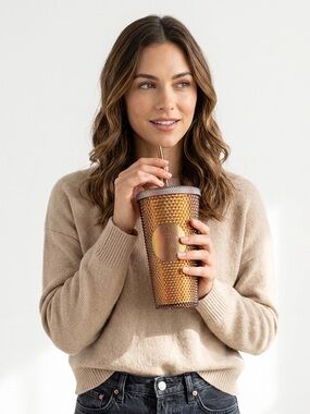 Starbucks 2021 Ltd Edition 50Yrs Copper Gold Studded 16 oz Tumbler Never used